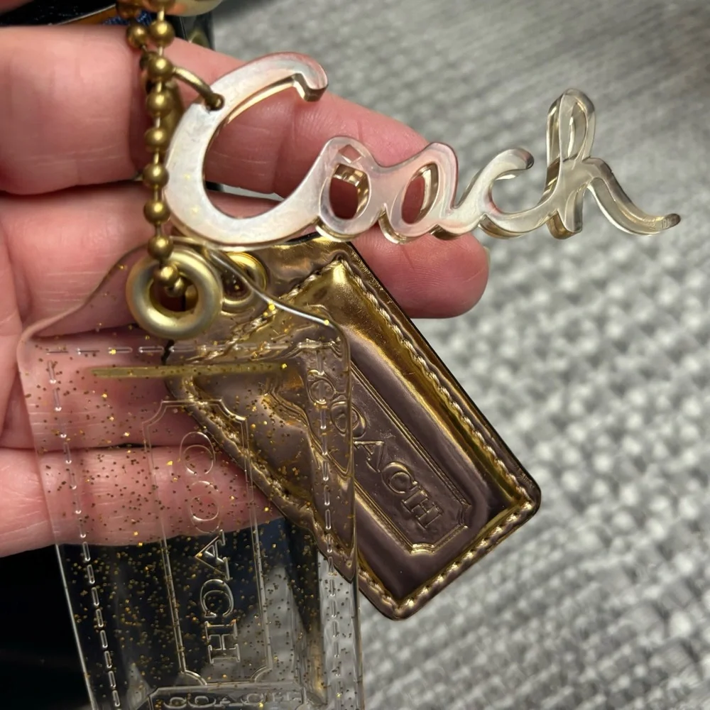 Coach Poppy Metallic Leather “Groovy Blue” Sapphire 2 way Bag - Picture 6 of 15